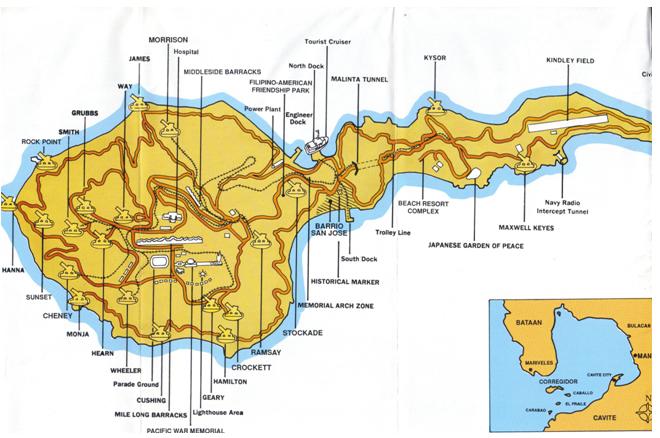 corregidor map 1 Corregidor Island