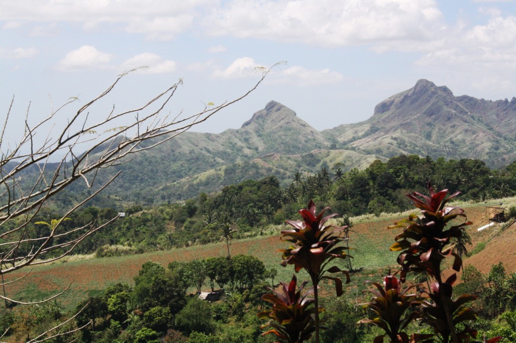 Mountains and hills surround the church compound.