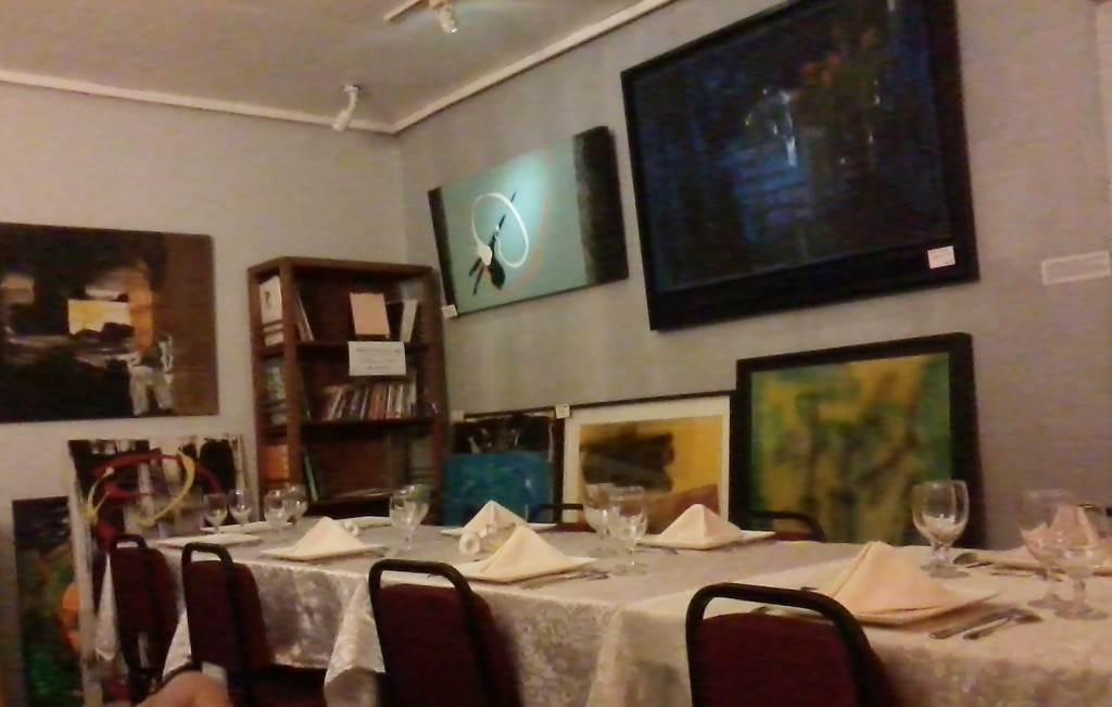 A table setting for a small group.