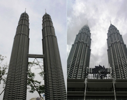 The Petronas Tower. Which one is real and which one is made of Lego bricks?