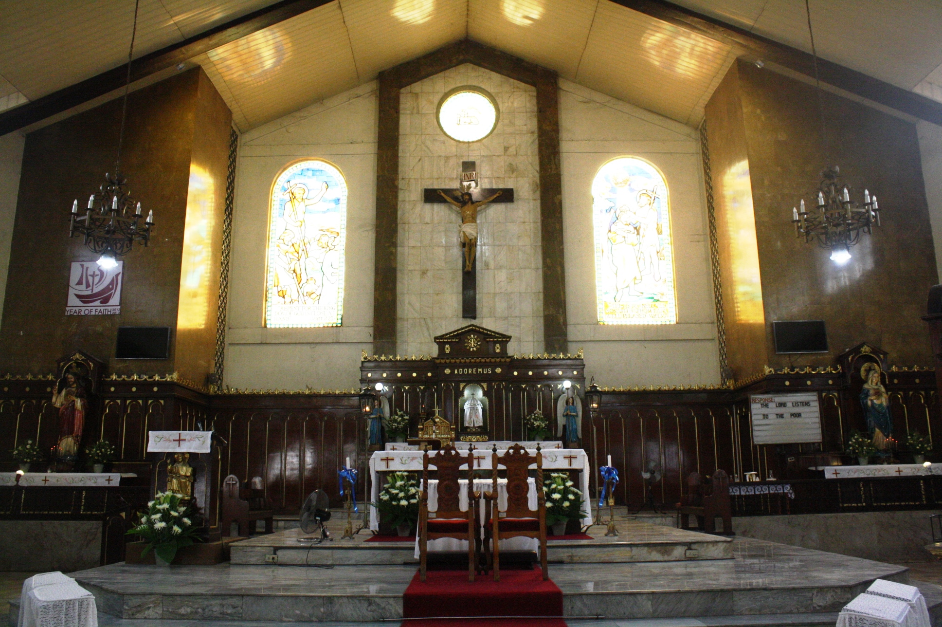 Church interiors.