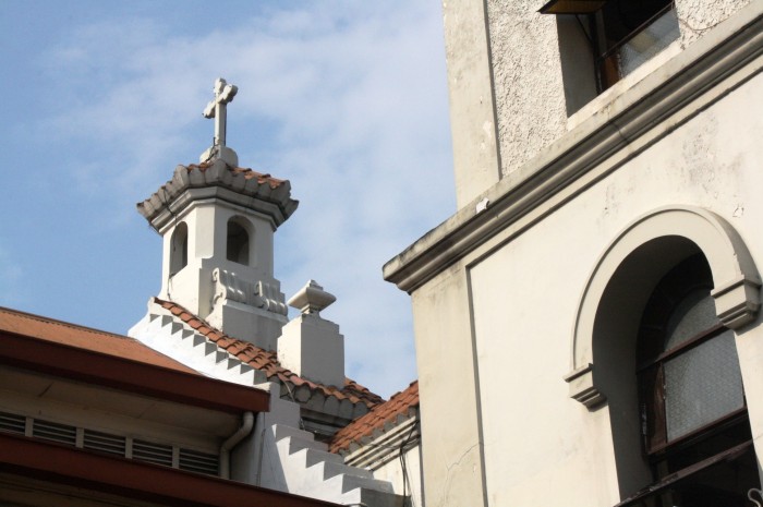 The church tower.