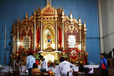 But the altar area remains unscathed.