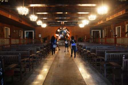 Entering its doors leads you straight to a chapel.