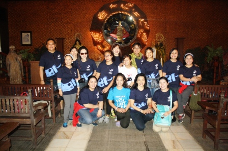 The group pose at the chapel before the guided tour.