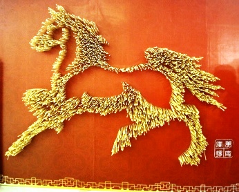 Beautiful artwork made of wooden chopsticks!