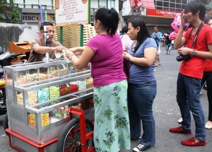 This candy vendor was a sight at the festivities.