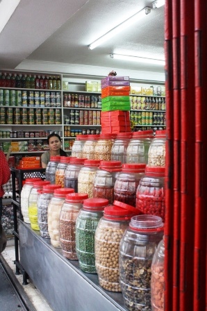 Chinese sweets, pickles, nuts, and other food items are also found in Carvajal St.