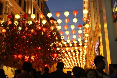 Beautiful Chinese lantern display at the Lucky Chinatown Walk.