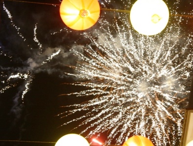 Fireworks display at the Lucky Chinatown mall.