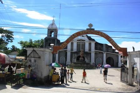The entrance of the San Juan Nepomuceno Parish in Sum-ag, Bacolod City.