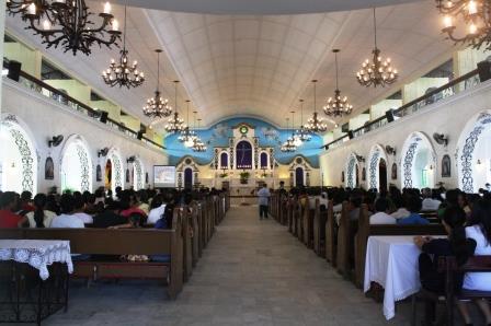 Inside the San Juan Nepomuceno Church.