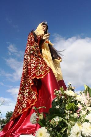 This image was being readied for the procession.