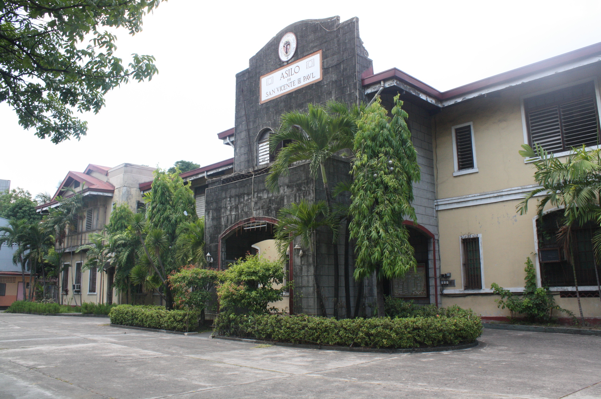 The driveway and facade of the orphanage.