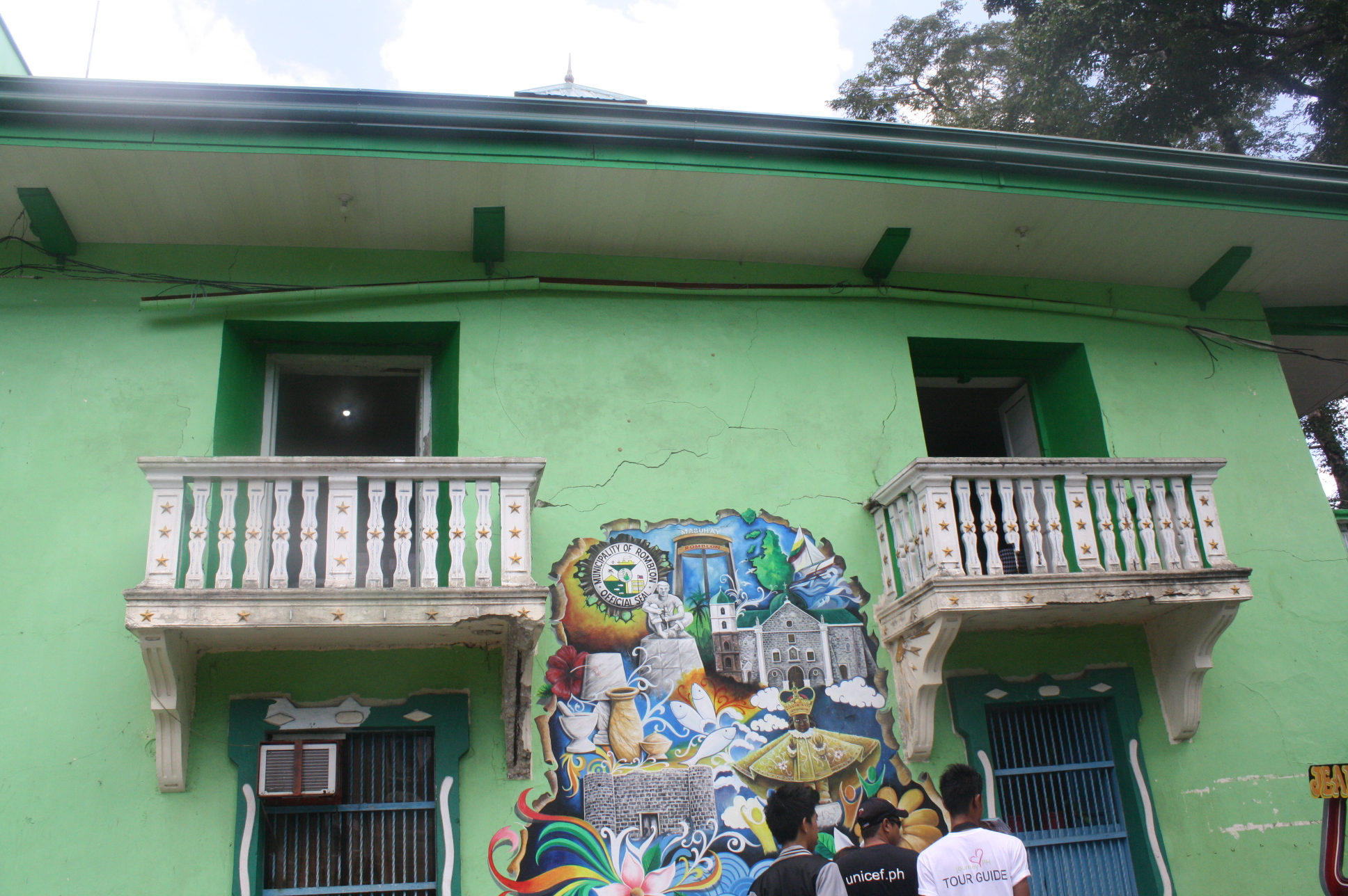 Mural on the municipal building wall.