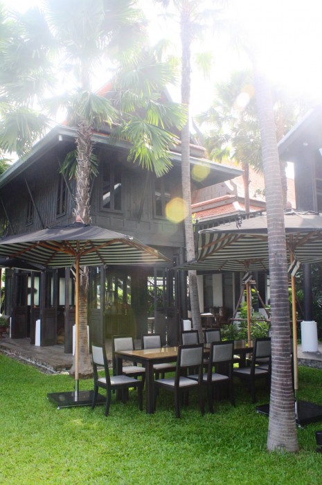 Century-old teakwood Thai houses.