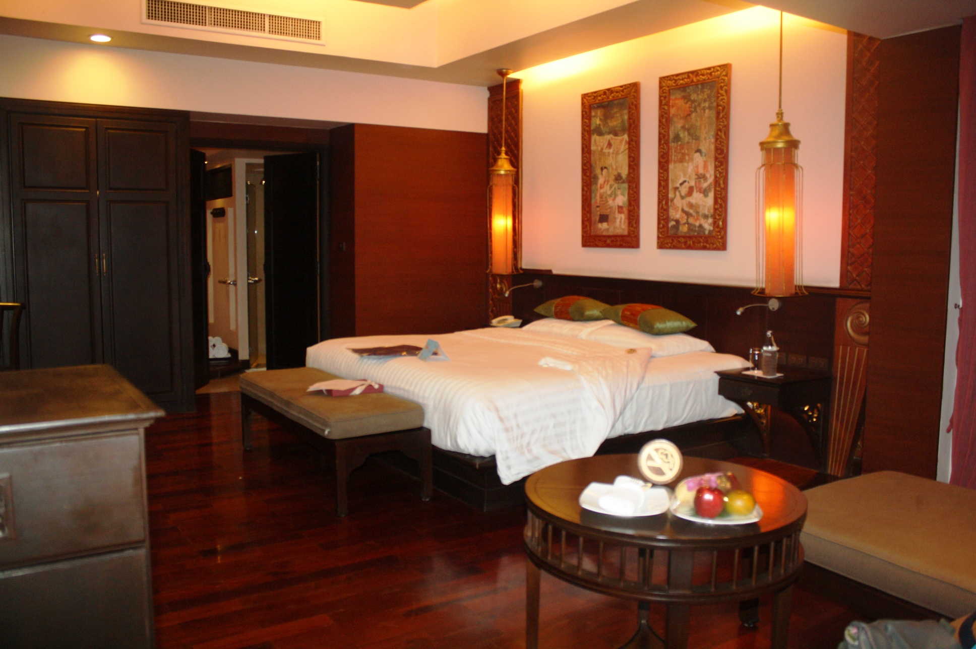 The spacious bedroom in my Royal Lanna Villa.