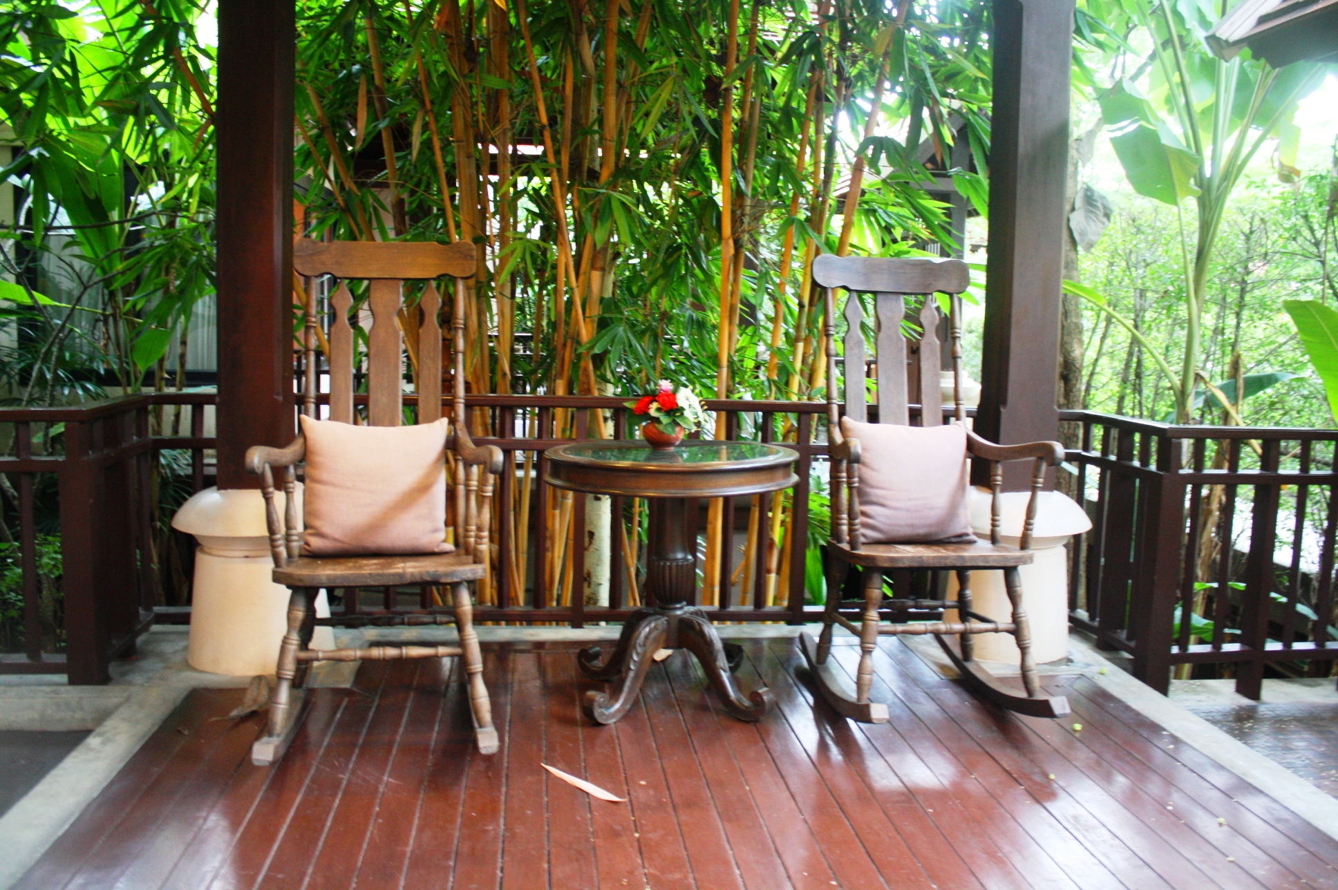 The outdoor terrace of my villa.