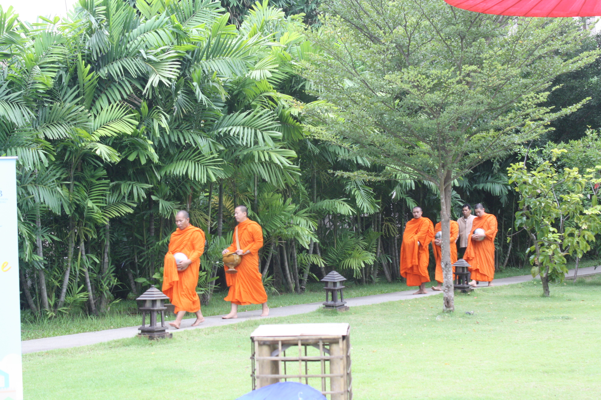 Alms offering is one of the activities that Siripanna offers to its guests.