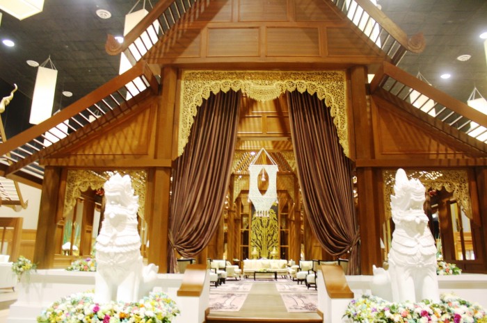 The beautiful hall that is turned into a VIP lounge.