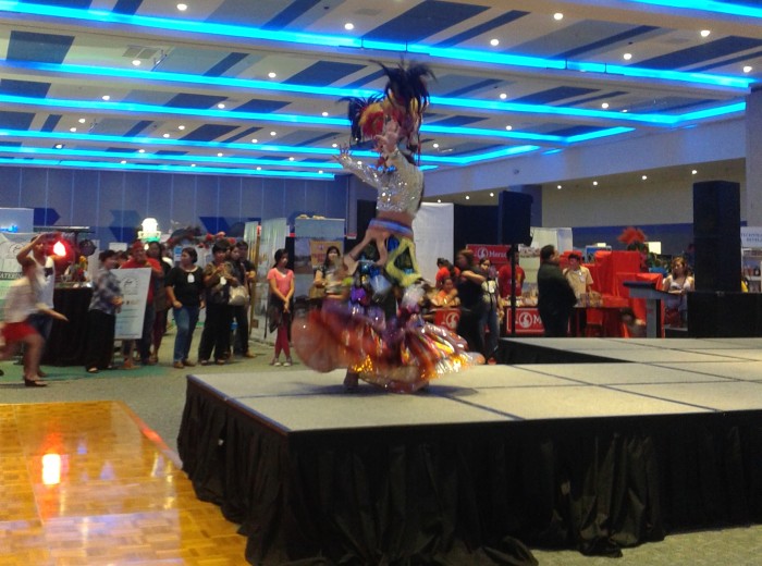 A closer look of the models on stage.