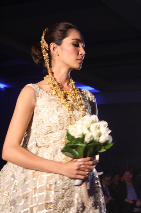 Wedding dress with Filipino architectural elements.