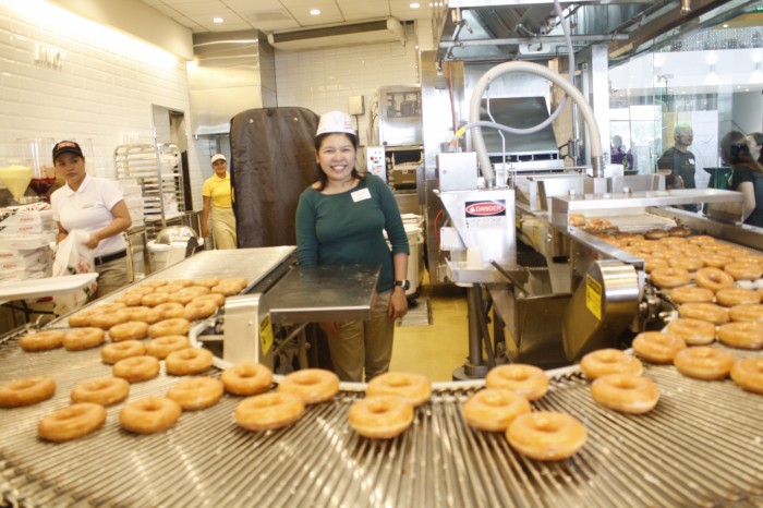 Me surrounded by these delectable donuts.