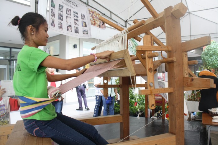 Textile-making demonstration.