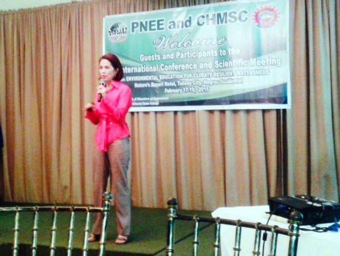 Ms. Gina Lopez presenting the efforts of ABS-CBN Foundation Bantay Kalikasan in promoting sustainable eco-tourism.