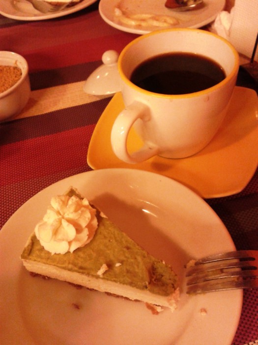 Oooh, what a way to cap our dinner. The avocado cake and brewed coffee are heaven sent.