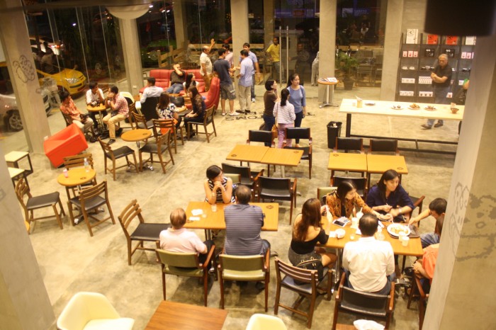 A place to relax with friends over coffee and pretzels.