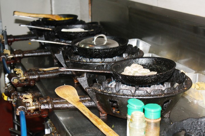 Inside Trattoria Uma's kitchen.