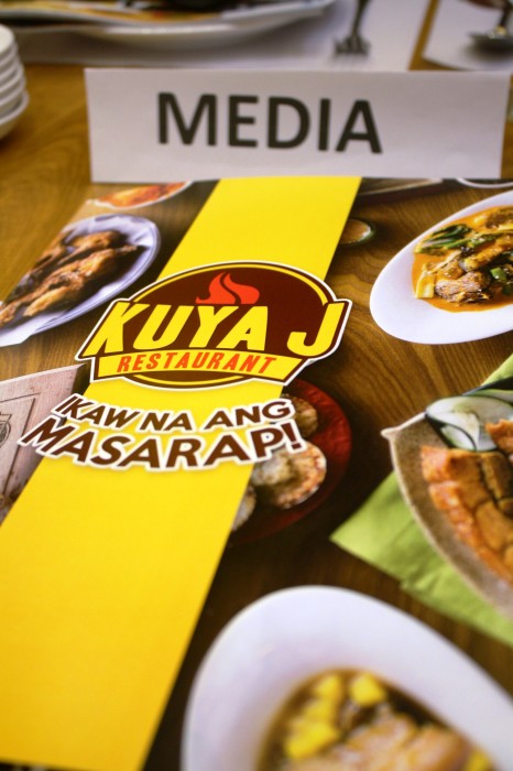Our reserved table at Kuya J Restaurant during its opening.