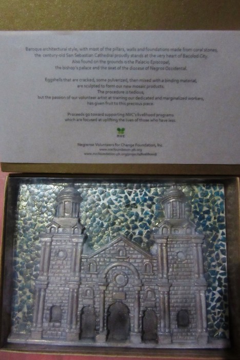 A miniature relief of the San Sebastian Cathedral.