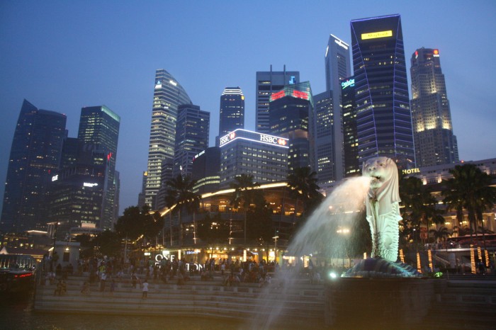 The Merlion and Singapore's skyline. My last visit here was two years ago.