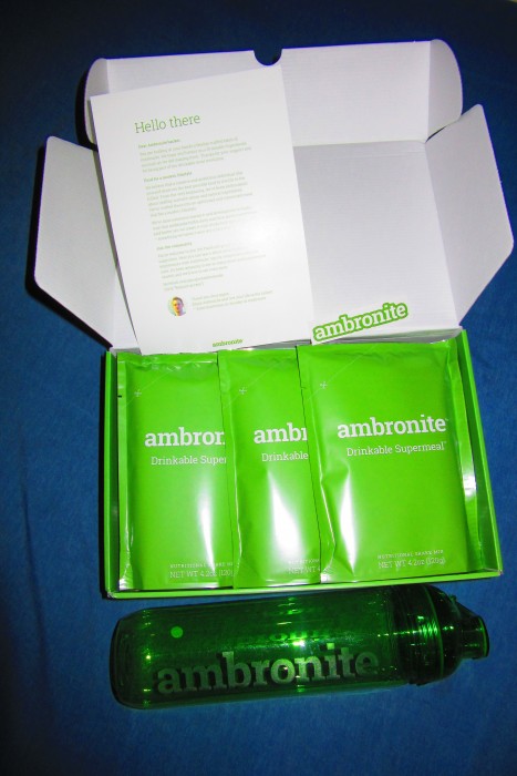 My very own box of Ambronite. It came with a shaker.