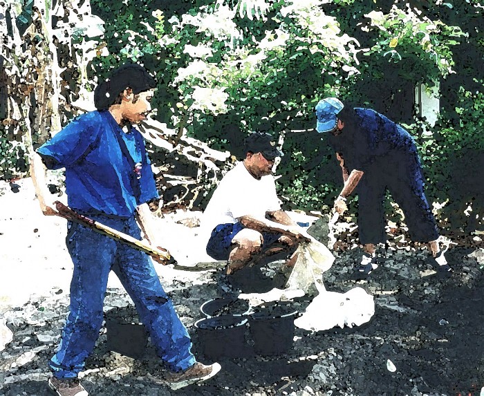 Building homes in Indonesia in year 2002.