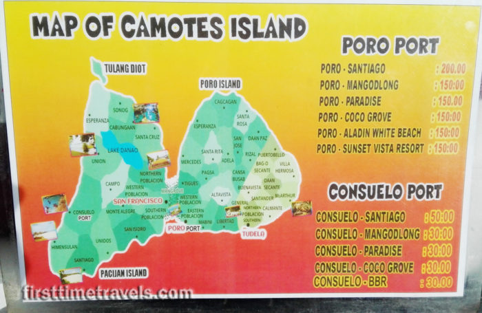 Fare rates in Camotes